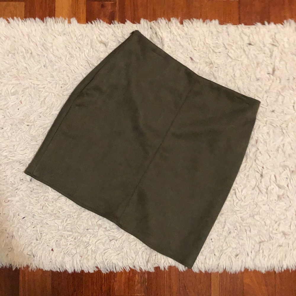 MISSGUIDED: safari green A line skirt